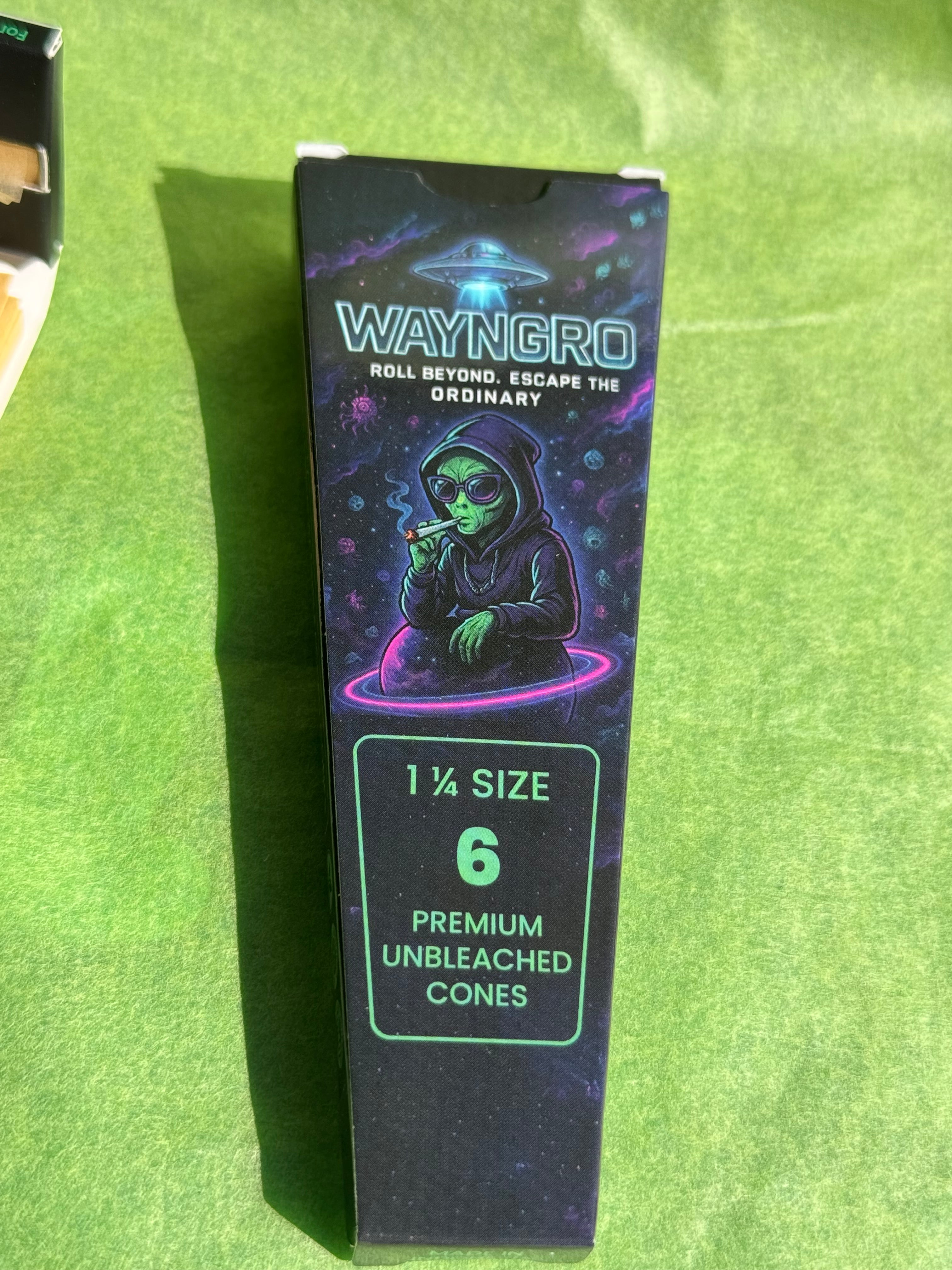 Wayngro 1¼ Size Pre-Rolled Cones – Premium Unbleached, Slow Burning