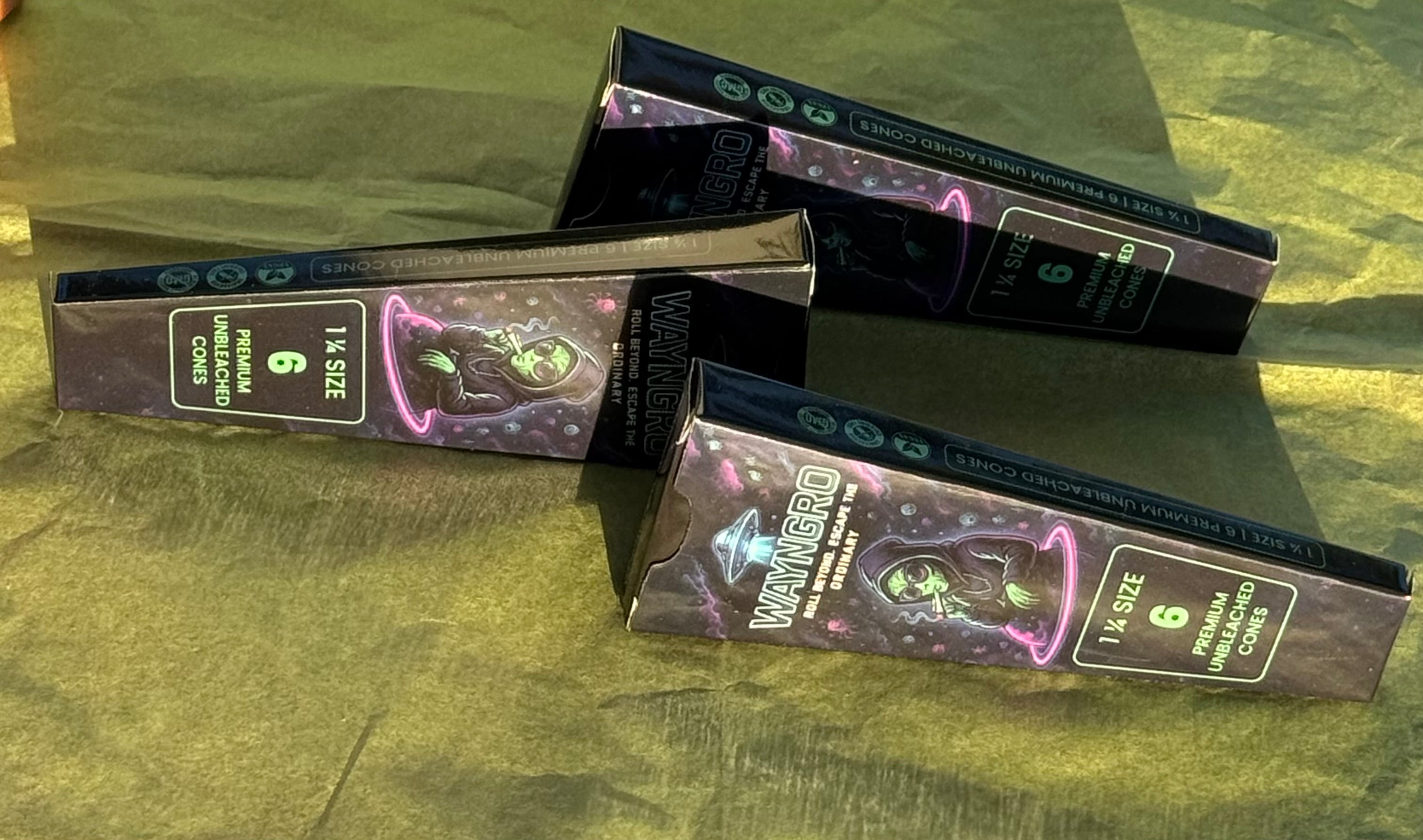 Wayngro 1¼ Size Pre-Rolled Cones – Premium Unbleached, Slow Burning